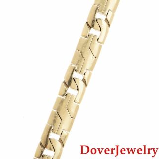 Estate 18K Yellow Gold Fancy Link Chain Bracelet 38.  7 Grams NR 4
