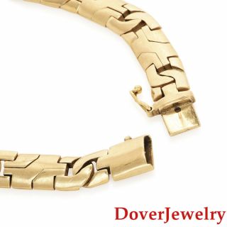 Estate 18K Yellow Gold Fancy Link Chain Bracelet 38.  7 Grams NR 5