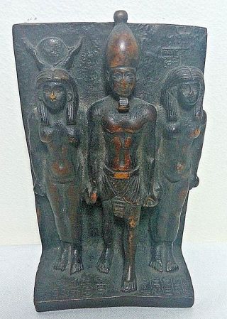 Rare Ancient Egyptian Antique Menkaure And Bat And Hathor Statue 1525 - 1420 Bc