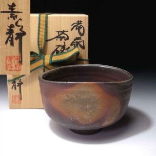Zq7: Japanese Pottery Tea Bowl Of Bizen Ware By Famous Potter,  Sojyo Kimura