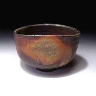 ZQ7: Japanese Pottery tea bowl of Bizen Ware by Famous Potter,  Sojyo Kimura 2
