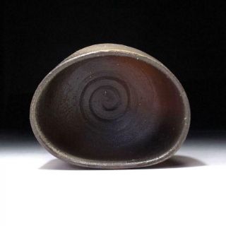 ZQ7: Japanese Pottery tea bowl of Bizen Ware by Famous Potter,  Sojyo Kimura 6