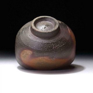 ZQ7: Japanese Pottery tea bowl of Bizen Ware by Famous Potter,  Sojyo Kimura 7