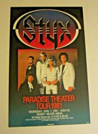 Rare Vintage 1981 Styx Paradise Theater Tour Concert Poster Serigraphics
