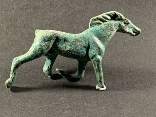 Ancient Roman Bronze Statue Depicting Running Horse Circa 250 - 350ad