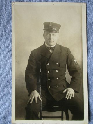 U.  S.  Navy Chief Portrait - Rppc From Newport R.  I.