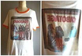 Rare Vintage 70s Black Sabbath Ringer T Shirt Xl
