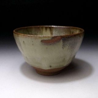 PJ3: Vintage Japanese Pottery Tea Bowl,  Karatsu Ware,  Artistic glazes 3