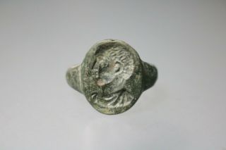 Ancient Fantastic Roman Bronze Ring 2nd - 3rd Century Ad