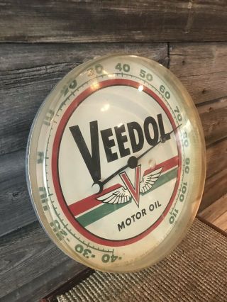 Vintage Veedol Motor Oil Thermometer Pam Clock Co. 2