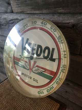 Vintage Veedol Motor Oil Thermometer Pam Clock Co. 3