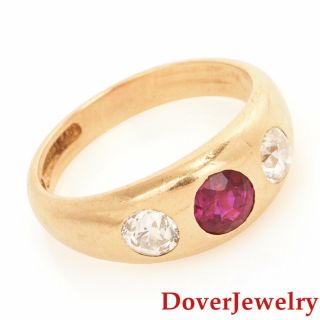 RYRIE BROS Diamond Ruby 18K Yellow Gold Ring 6.  3 Grams NR 2