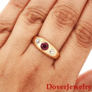 RYRIE BROS Diamond Ruby 18K Yellow Gold Ring 6.  3 Grams NR 5