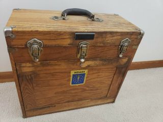 Vintage Star Wooden Machinist Tool Chest With Tools