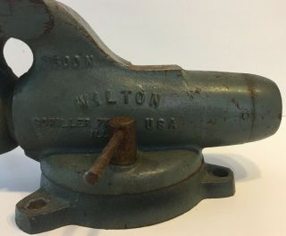 Vintage WILTON Bullet Vise 8300N 3” Swivel Bench Schiller Pk.  ILL.  USA 2