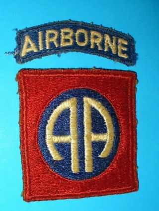Ww2 Military Us Shoulder Patch Insignia 82nd Division Airborne Tab Wwii Us Army