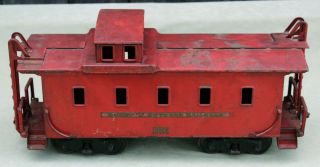 Large Antique Pressed Steel Buddy L Outdoor Railroad Train 3017 Caboose Car