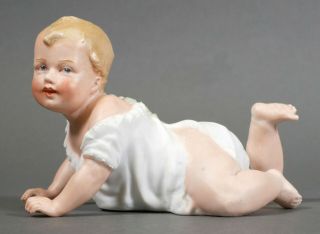 Vintage German Heubach Bisque Baby Crawling Child Figurine
