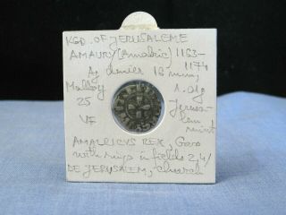 Ancient Crusader Coin Denier Denar Jerusalem Amaury Amalric 1163 - 1174 Vf