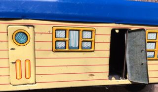 Vintage Tin Friction House - Trailer Modern Toys Japan 9 3/4 Inches Doors 5