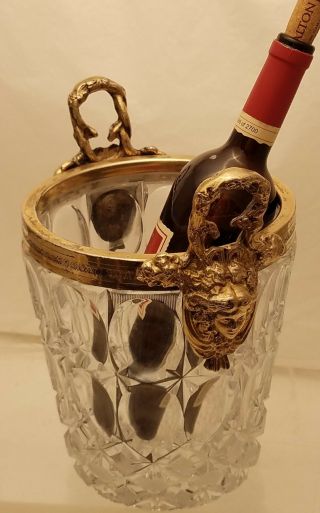 Gilt/vermeil European Figuaral Silver Glass Wine Cooler