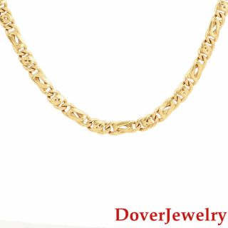 Estate 18k Yellow Gold Figaro Chain Necklace 17.  1 Grams Nr