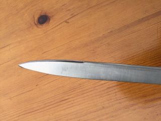 Vintage Italian Stiletto Knife,  17” Long Wood Handle Made In Italy,  Mid Century 12
