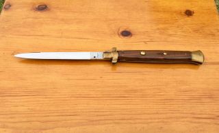 Vintage Italian Stiletto Knife,  17” Long Wood Handle Made In Italy,  Mid Century 2