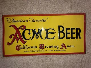 Vintage Acme Beer Metal Sign