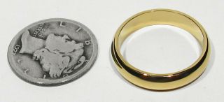 FINE Vintage Estate Signed 3.  8g 14k Gold 4mm wide Wedding Band Ring size 6 3