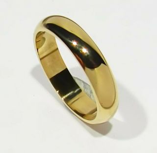 FINE Vintage Estate Signed 3.  8g 14k Gold 4mm wide Wedding Band Ring size 6 4
