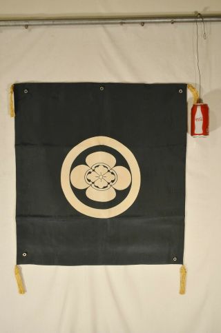 Vintage Japanese Silk Fukusa / Hand Painted W Sig.  Samurai Crest & Turtle Tassel