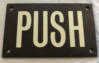 Vintage 1930/40’s Phosphor Bronze Brass & Enamel Door “push” Plate Sign