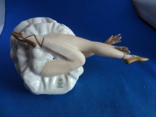 Porcelain Wallendorf 1764 German Art Deco Figurine Of A Ballerina Stretching 6
