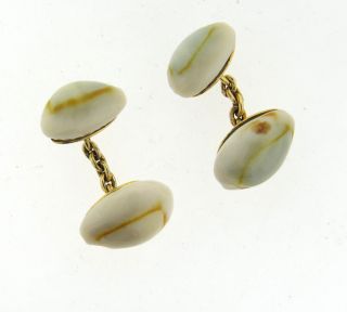 Seaman Schepps 18k Gold Shell Cufflinks