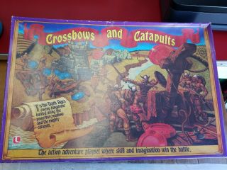 Vtg 1983 Crossbows & Catapults Battle Action Set Vikings Barbarians Figures Game