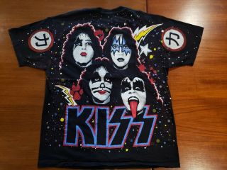 Kiss Vintage Rare Double Sided Print T Shirt 1992 Ace Frehley Autographed