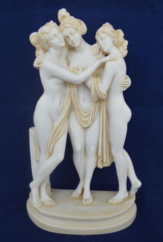 Graces Charites Sculpture Aged Statue Ancient Greek Goddesses