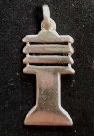 Sterling Silver 1.  25 " Ancient Egyptian Symbol Djed Or Djedt Pillar Pendant (w1)