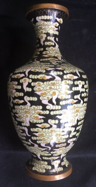 Chinese 1880 - 1910 Cloisonné Vase With Clouds