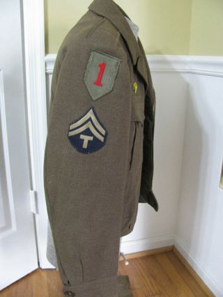 WW2 U.  S.  Army Ike Jacket ETO ADSEC 1st Infantry Division Patches Ribbons 4