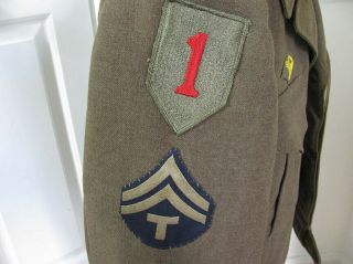 WW2 U.  S.  Army Ike Jacket ETO ADSEC 1st Infantry Division Patches Ribbons 5