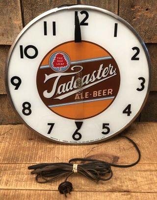 RARE Vintage TADCASTER Ale Beer Light Up Advertising Clock Sign Bar Pub Man Cave 11