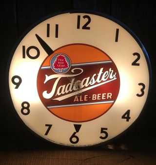 Rare Vintage Tadcaster Ale Beer Light Up Advertising Clock Sign Bar Pub Man Cave