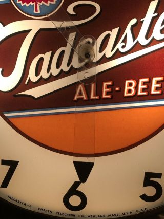 RARE Vintage TADCASTER Ale Beer Light Up Advertising Clock Sign Bar Pub Man Cave 4