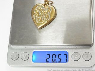 18k Gold 1ctw Diamond Giant Heart Locket Pendant 1904 St Louis Worlds Fair 10