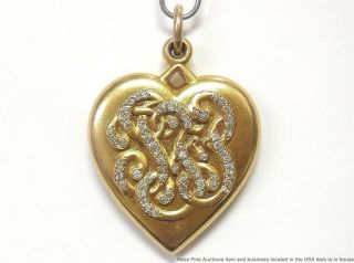 18k Gold 1ctw Diamond Giant Heart Locket Pendant 1904 St Louis Worlds Fair