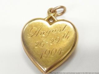 18k Gold 1ctw Diamond Giant Heart Locket Pendant 1904 St Louis Worlds Fair 5