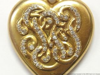 18k Gold 1ctw Diamond Giant Heart Locket Pendant 1904 St Louis Worlds Fair 9