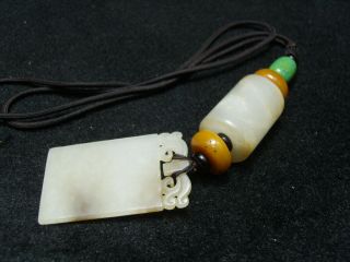 Finely Carved Jade Statue//necklace - See Video N11